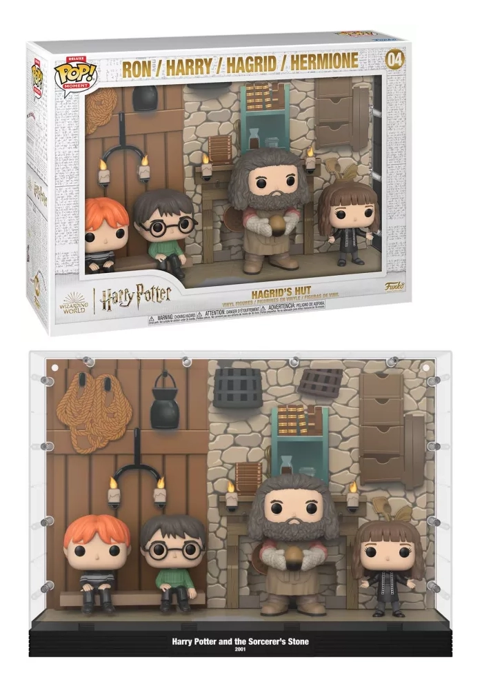 Harry potter pack 2 pop moments deluxe vinyl figurines hagrid's hut 9 cm