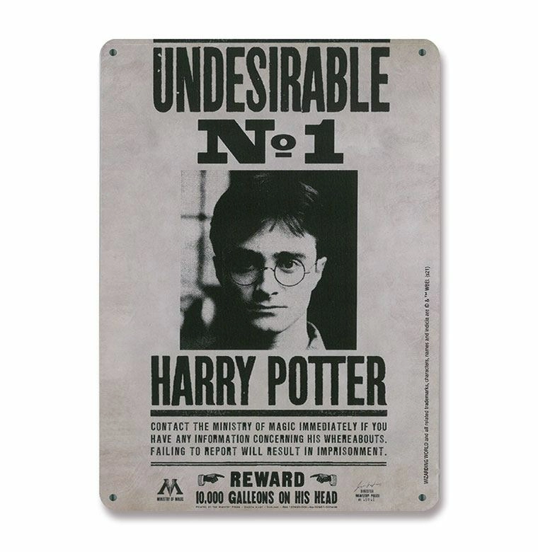 Harry potter panneau métal undesirable no. 1 15 x 21 cm