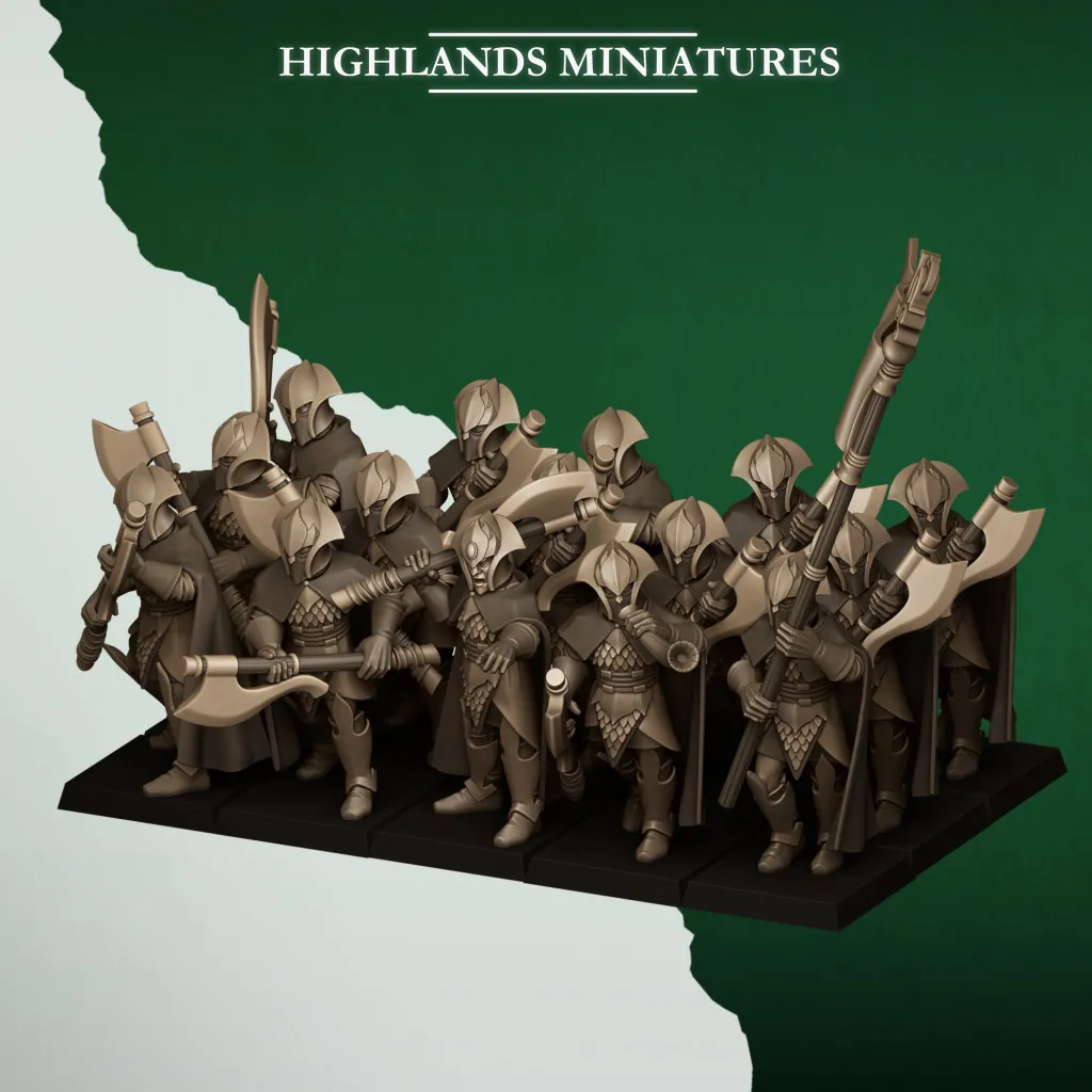 Highlands Miniatures - Feral Elf - Feral Axemen