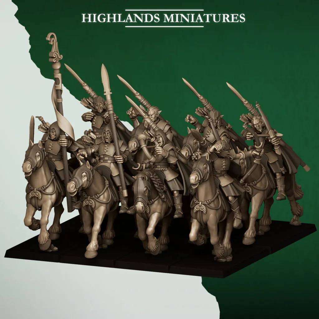 Highlands Miniatures - Feral Elf - Feral Mounted Archers