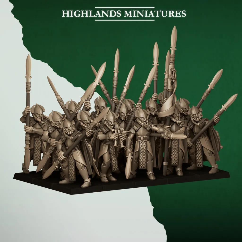 Highlands Miniatures - Feral Elf - Feral Spearmen