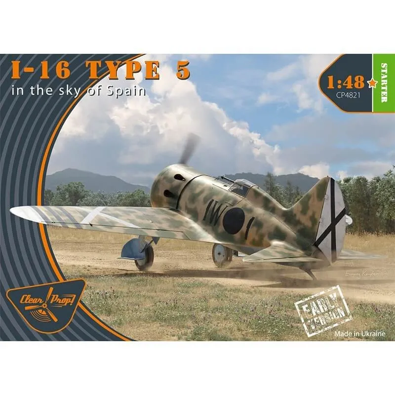 I-16 Type 5 (dans le ciel au-dessus de l’Espagne), version initiale. CLEAR PROP MODELS CP4821