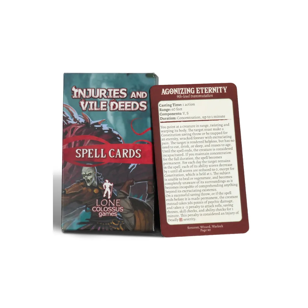 Injuries and Vile Deeds - Spell Cards
