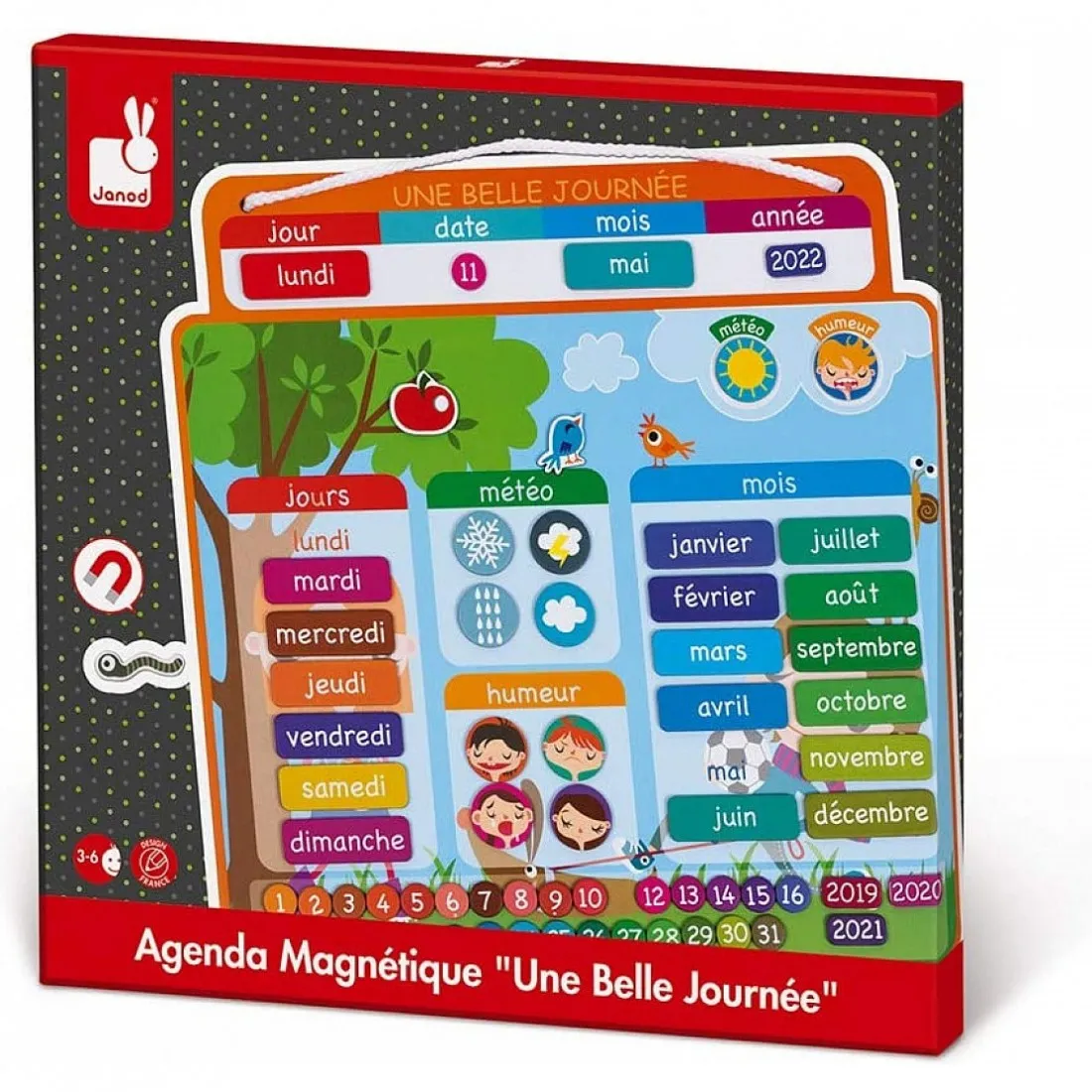 Agenda Calendrier Magnétique Janod - Une Belle Journée