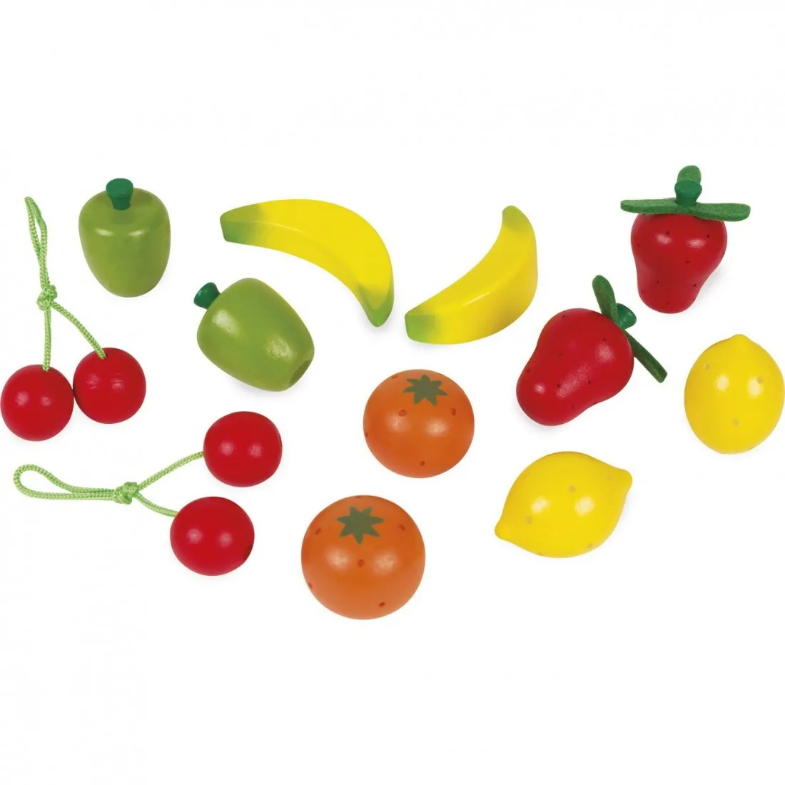 Cagette de 12 fruits en bois colorés Janod