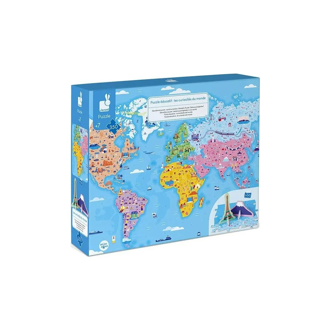 Puzzle Educatif- Les Curiosites Du Monde - 350 Pcs Janod