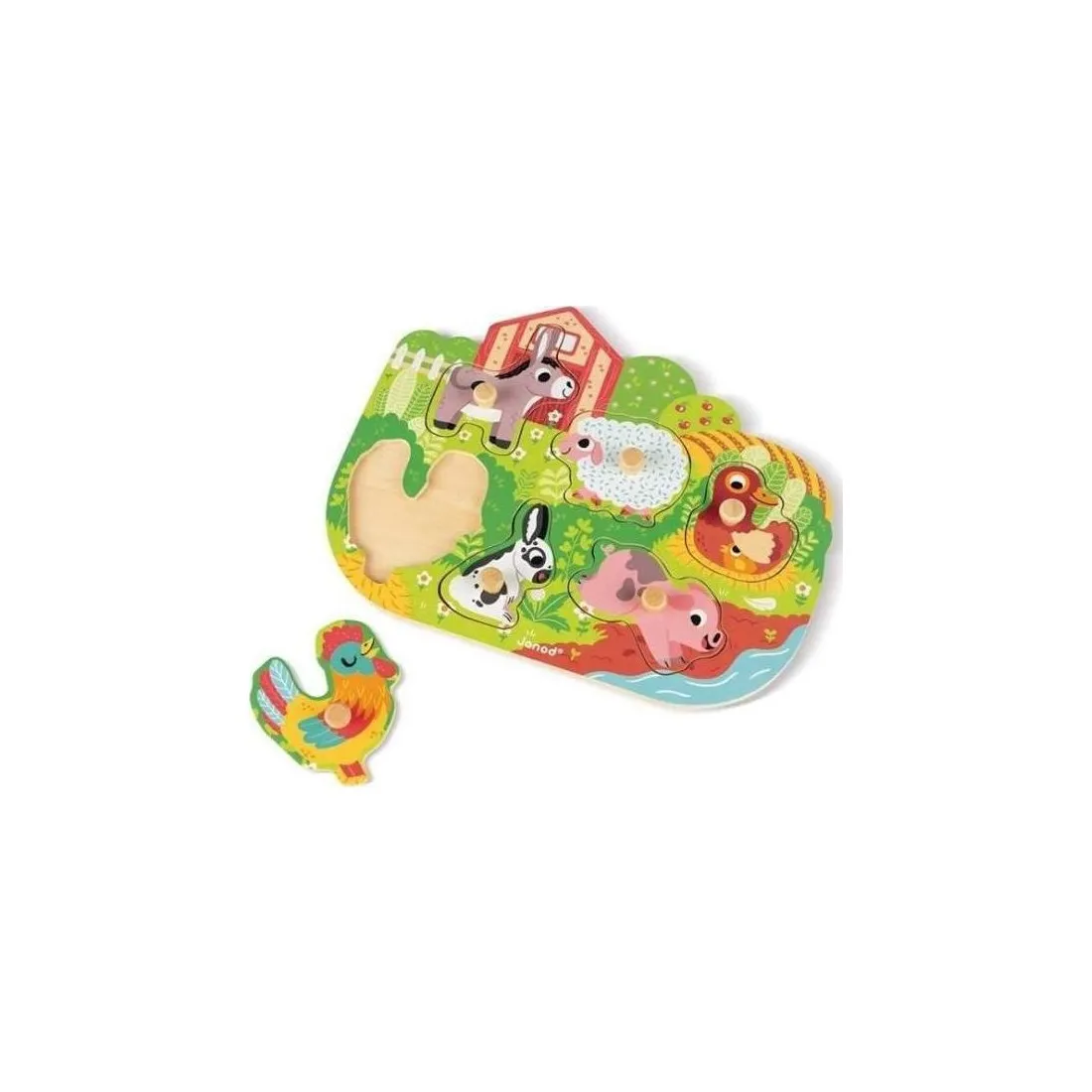 Puzzle en bois 6 pièces Happy Farm Janod
