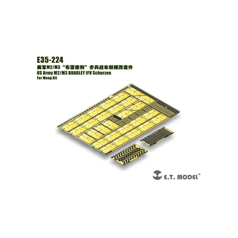 Photo-découpé : US IFV M2/M3 Bradley - Jupes blindées. E.T. MODEL E35-224