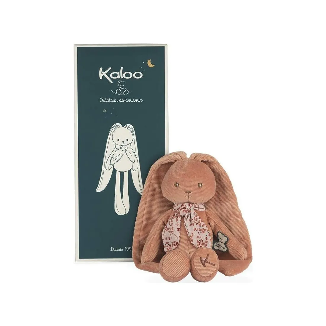Petit Doudou Lapin Marron Orange Kaloo - Lapinoo
