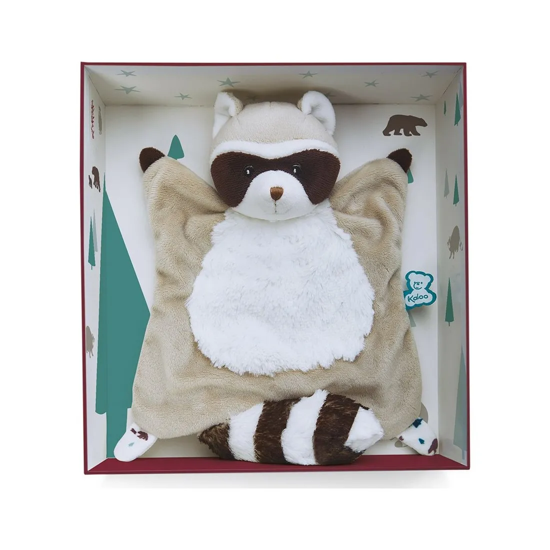 Doudou plat Raton Laveur Léon Kaloo