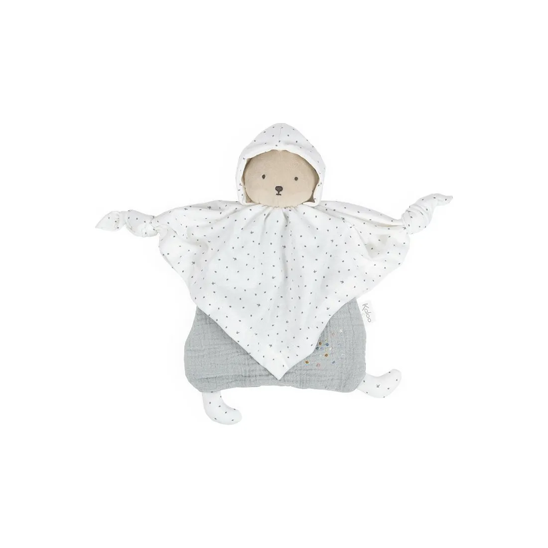 Doudou Bio Ours gris blanc Petit Pas – Kaloo