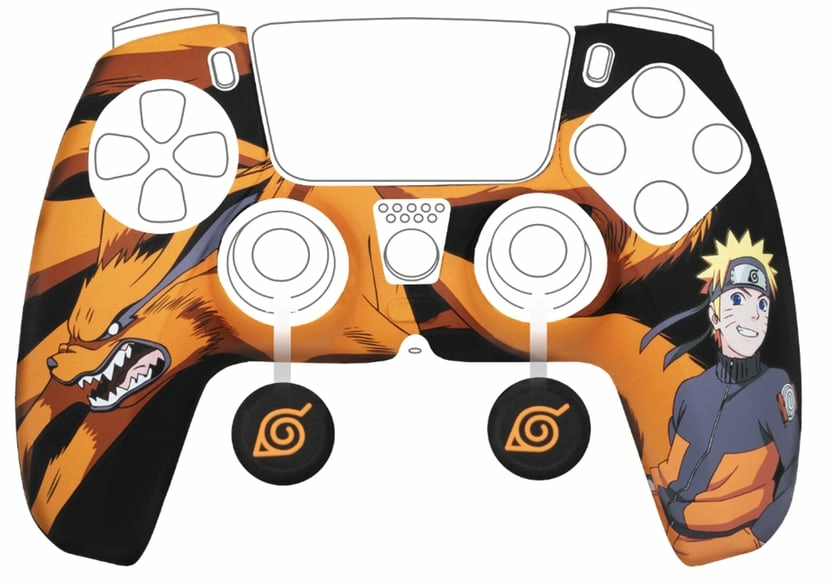 Kit de protection en silicone dualsense orange - naruto