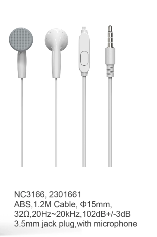 Kit main libre ecouteurs + micro (compatible iphone) sans emballage (vrac)