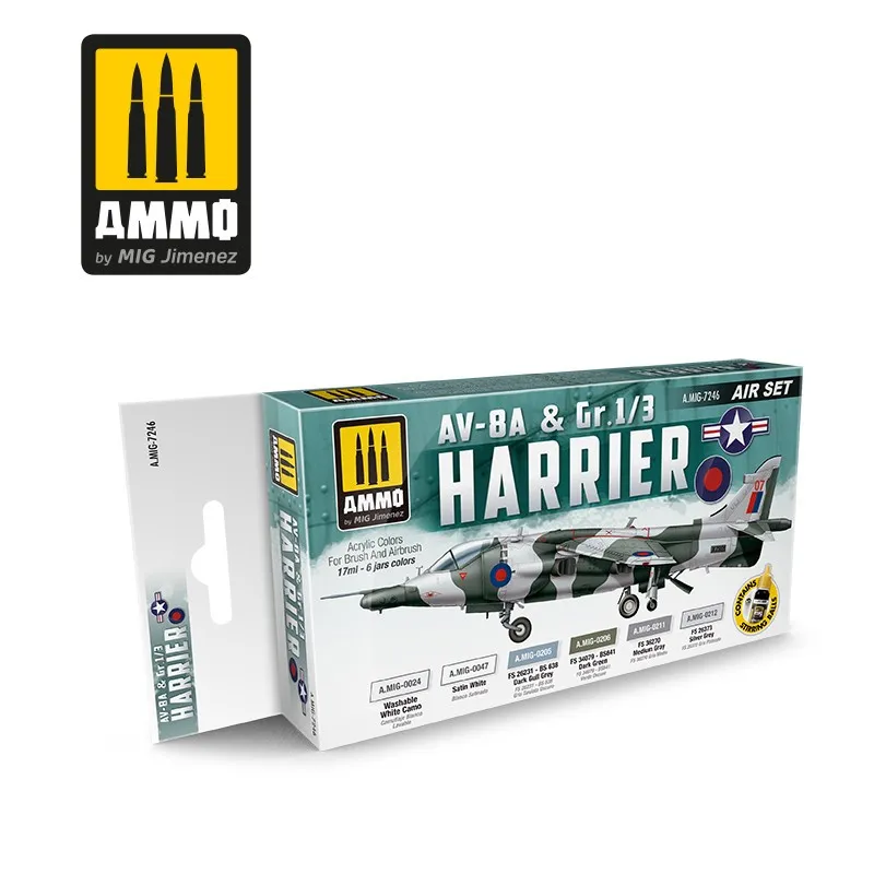 Set pour AV-8A et Gr.1/3 Harrier. AMMO MIG JIMENEZ 7246