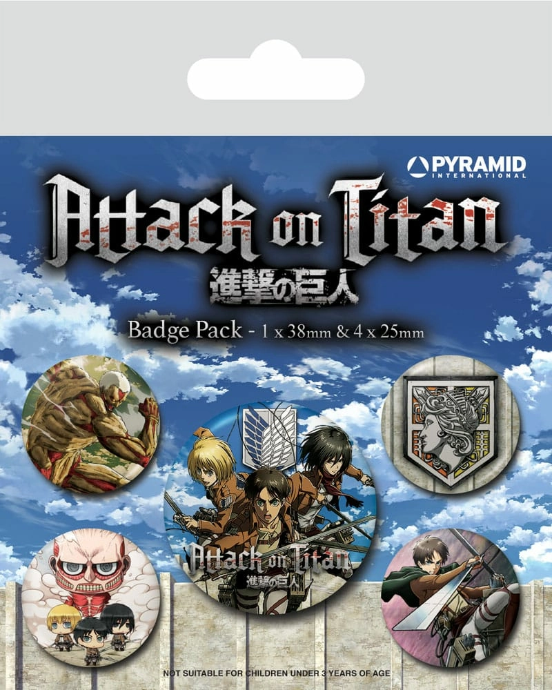 L'attaque des titans - saison 3 - pack 5 badges
