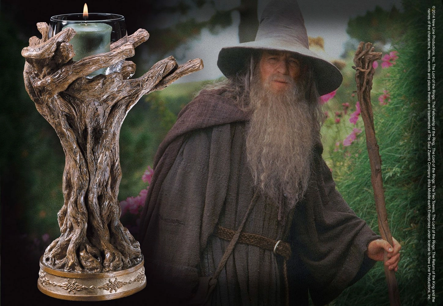 Le seigneur des anneaux bougeoir bâton de gandalf le gris 23 cm