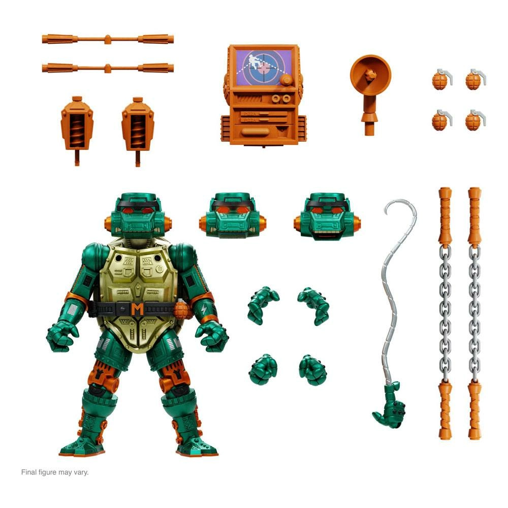 Les tortues ninja figurine ultimates warrior metalhead michelangelo 18 cm - Figurines articulées