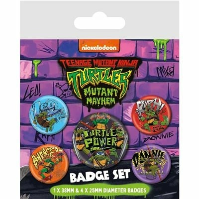 Les tortues ninjas - mutant mayhem - pack 5 badges