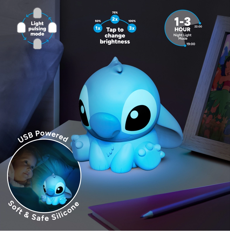 Lilo & stitch - stitch - lampe en silicone rechargeable 15cm