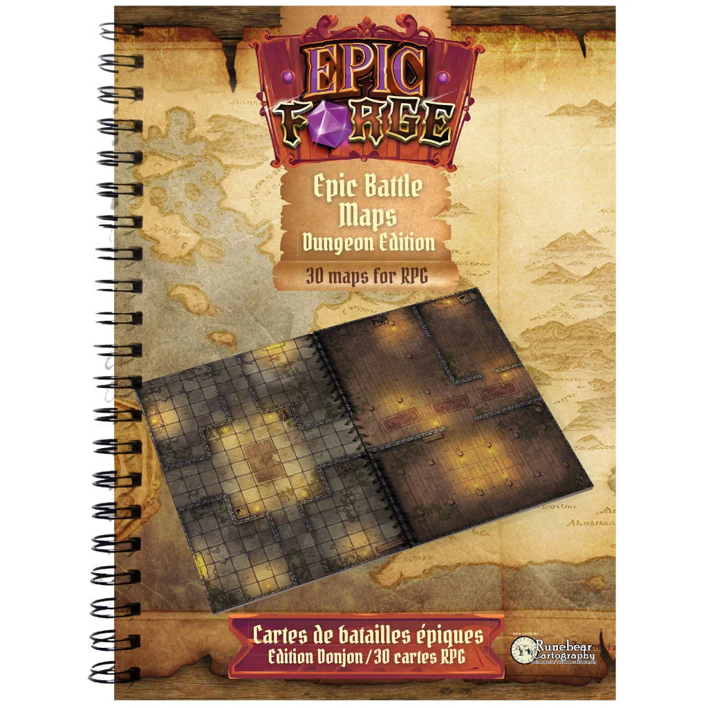 Livre Plateau de Jeu : Cartes de Batailles Epiques - Edition Donjon A3