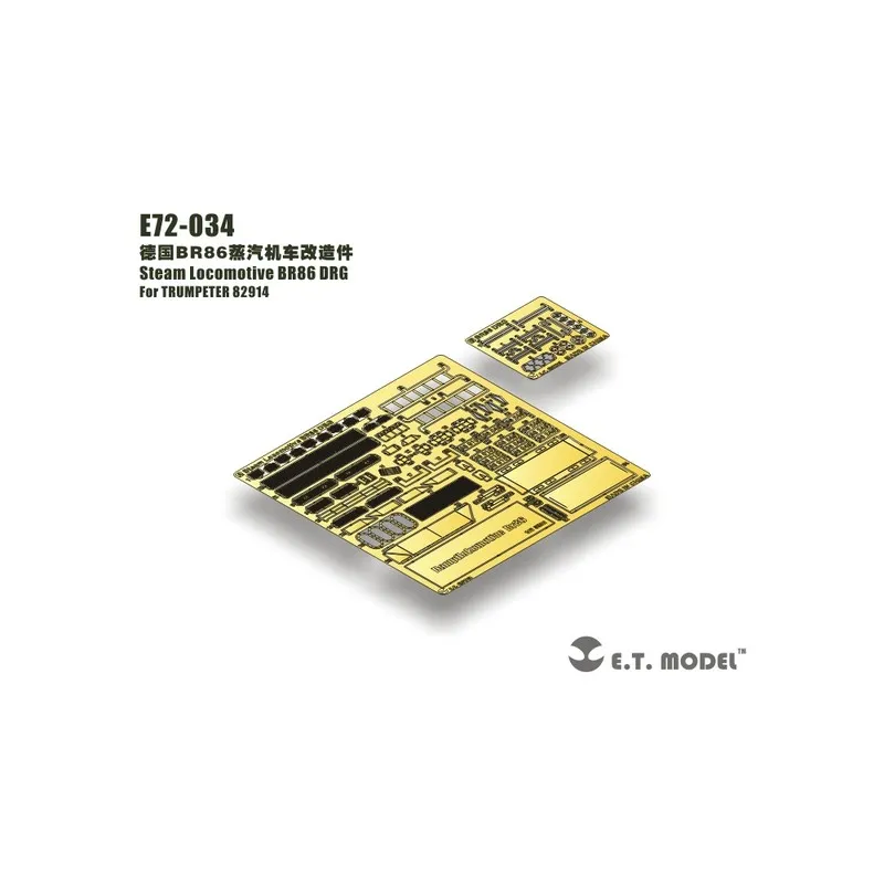 Photogravure : Locomotive à vapeur BR86 DRG. E.T. MODEL E72-034