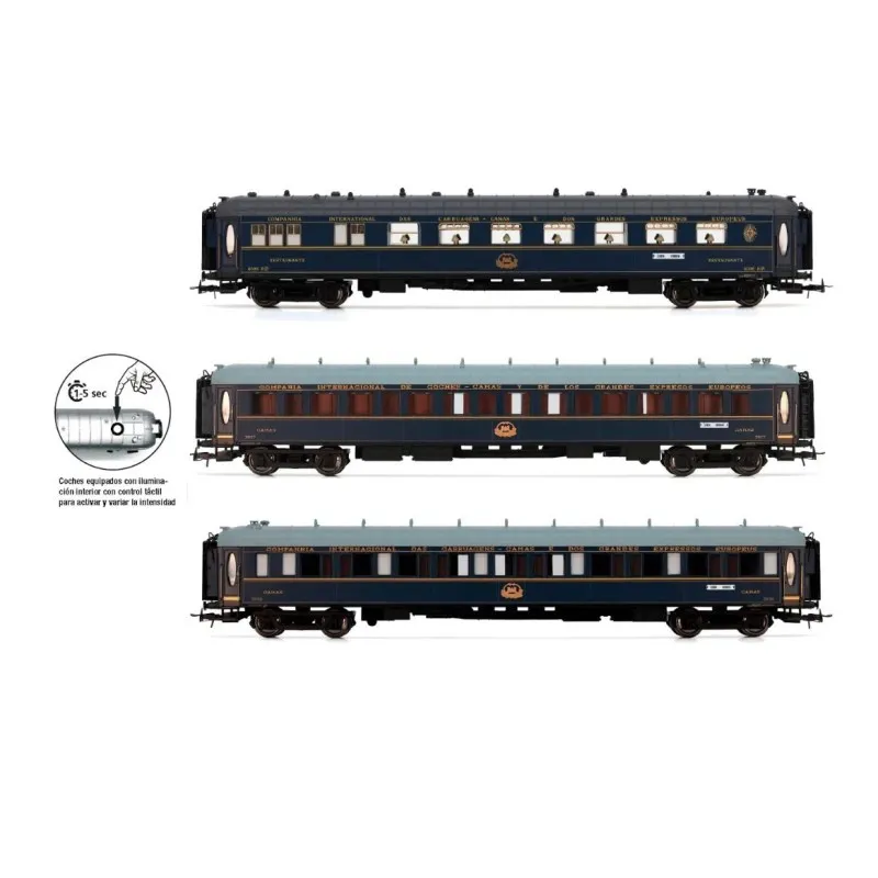 Lot de 3 voitures Sud-Express, CIWL. ELECTROTREN HE4028