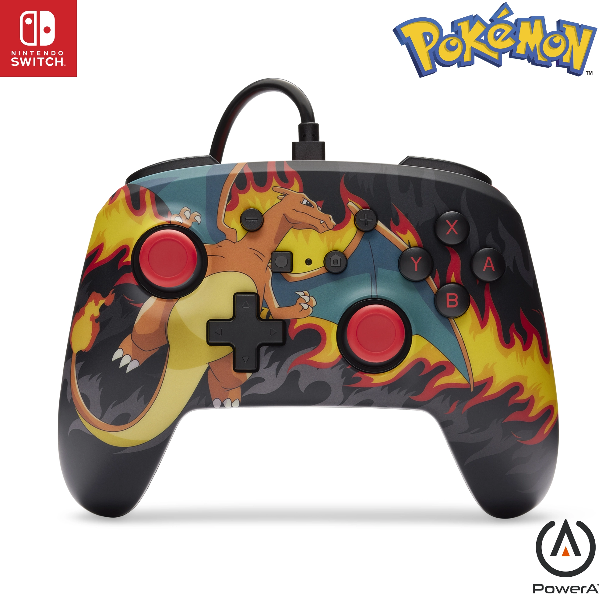 Manette améliorée pour switch - pokémon - dracaufeu- tempete