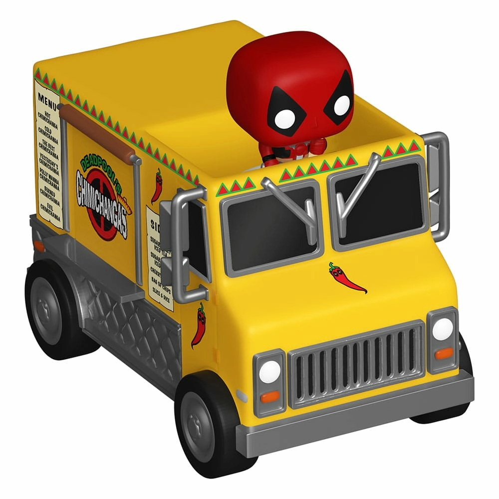 Marvel pop! rides vinyl figurine deadpool w/chimichanga truck 2,5 cm