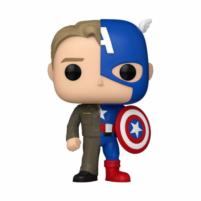 Marvel pop! vinyl figurine split- captain a/steve r 9 cm