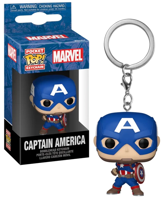 Marvel présentoir porte-clés pop! vinyl new classics - captain america 4 cm (12)
