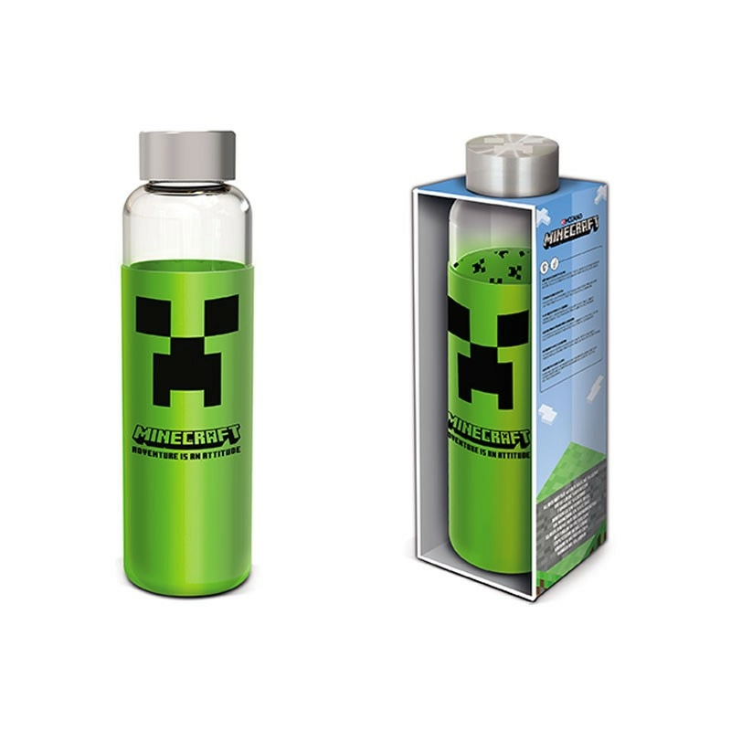 Minecraft - bouteille en verre + silicone - format 585ml