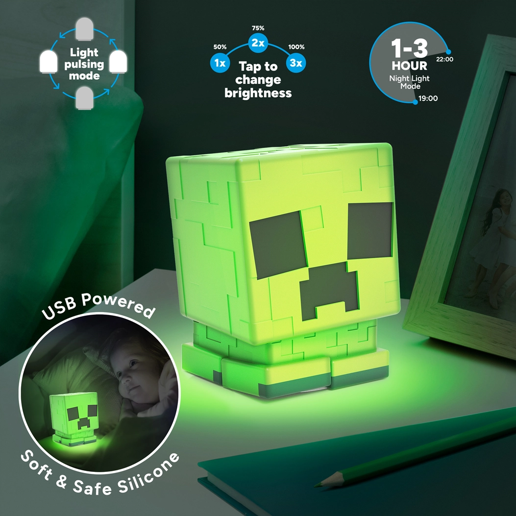 Minecraft - creeper - lampe en silicone rechargeable 15cm