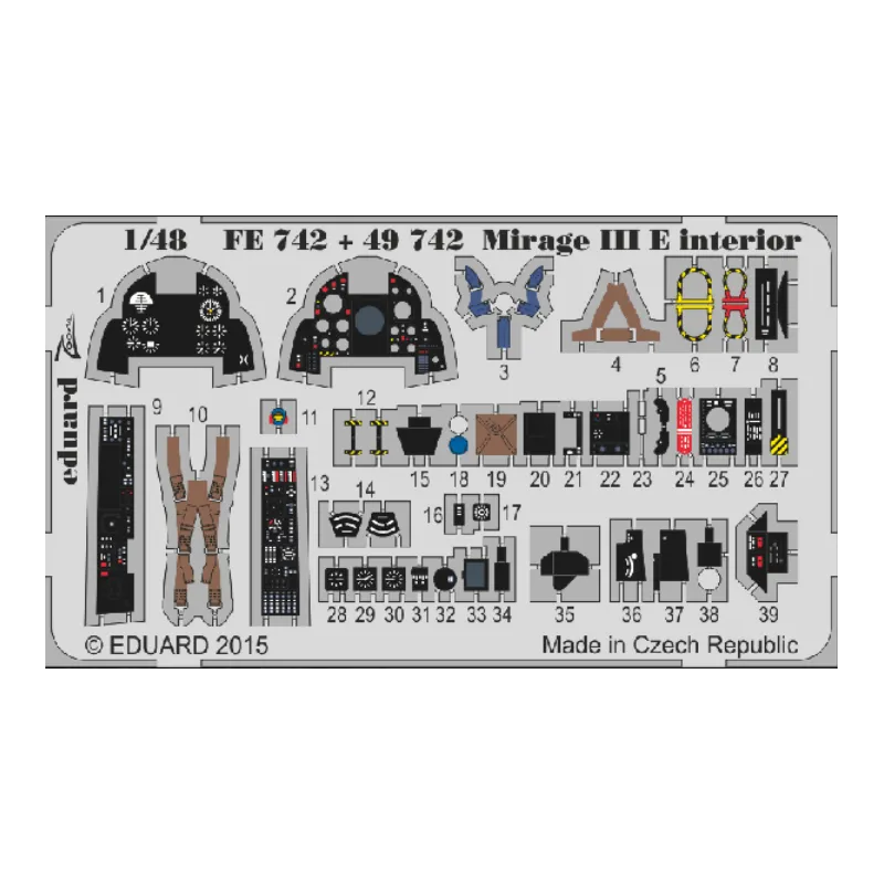 Cockpit détaillé pour Mirage III E. EDUARD FE742