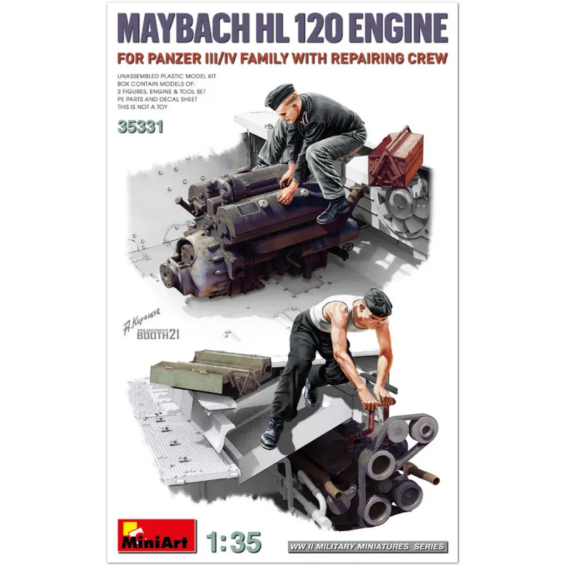 Moteur Maybach HL 120 avec équipement de réparation. MINIART 35331