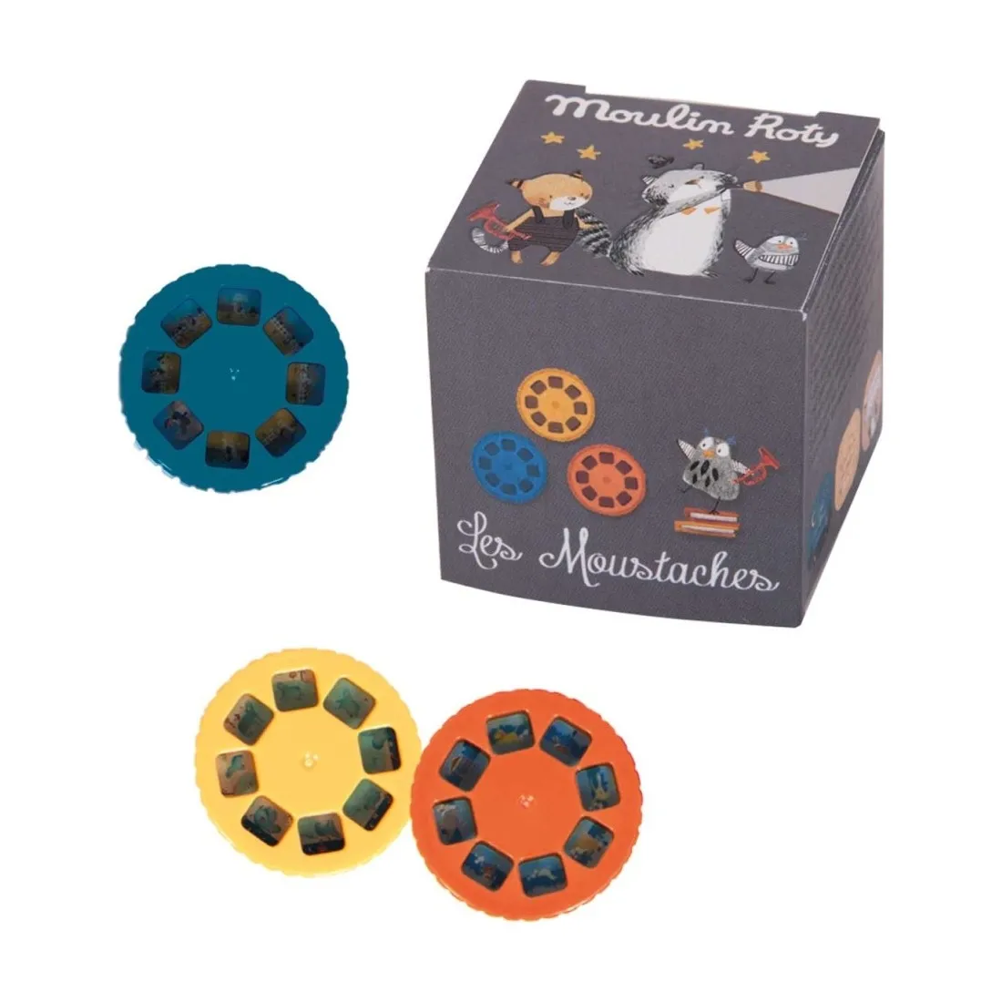 3 disques recharges pour lampe à histoires Moulin Roty - Les Moustaches