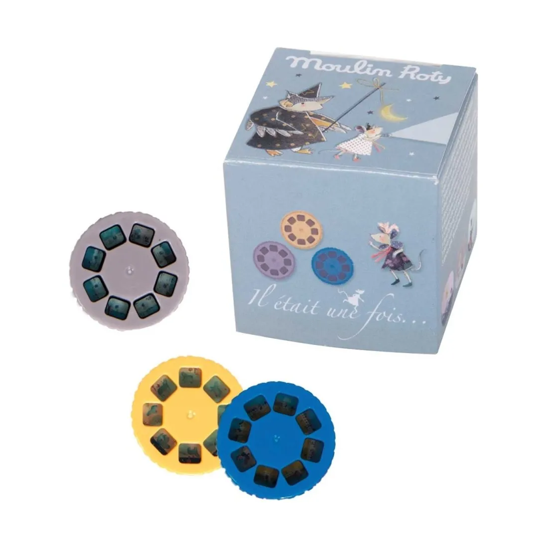 3 disques recharges pour lampe à histoires Moulin Roty – Il était une Fois, gris