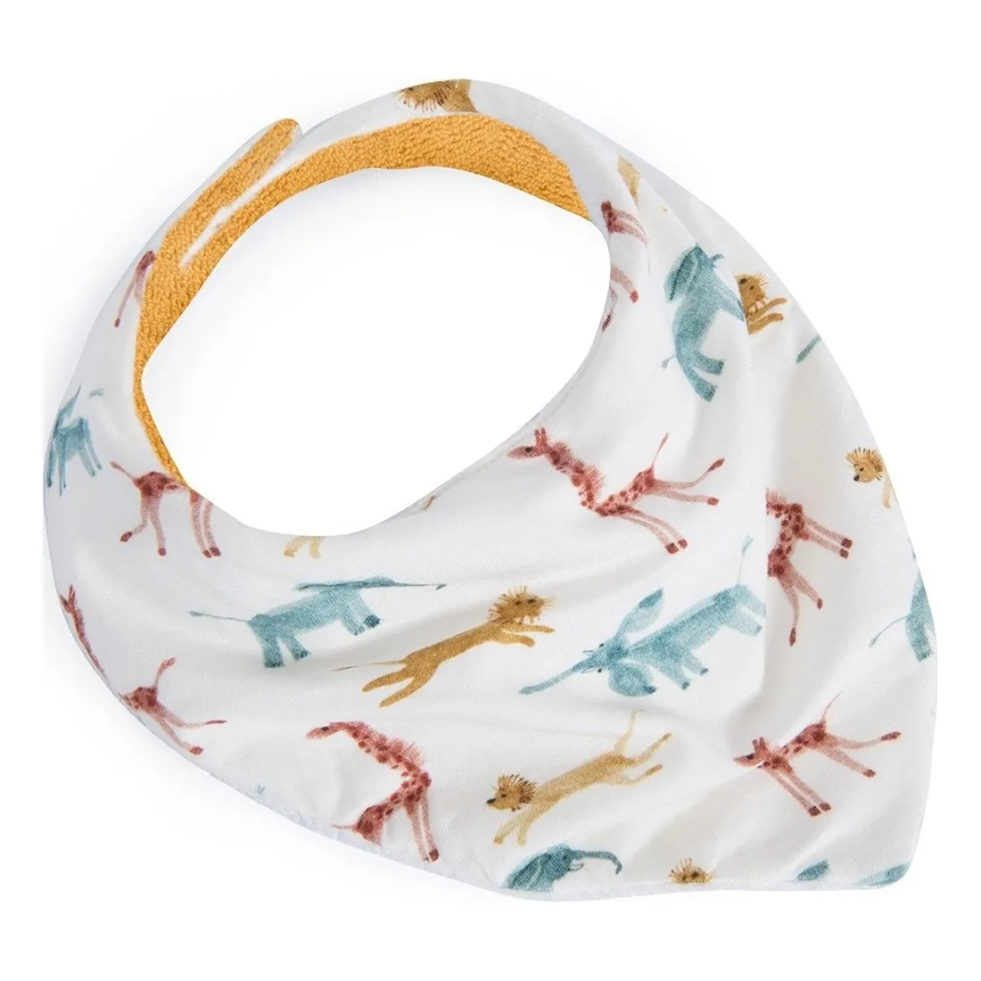 Bavoir bandana jaune "Sous mon Baobab" - Moulin Roty