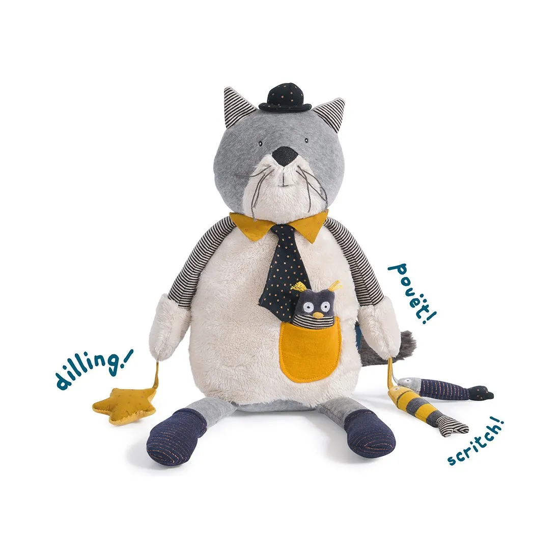 Peluche d'activité Chat Les Moustaches Moulin Roty