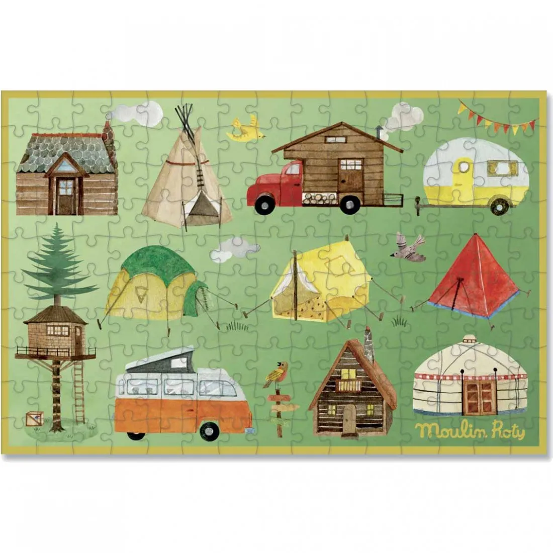 Mini puzzle Une nuit en forêt 150 pièces - Le jardin du moulin - Moulin Roty