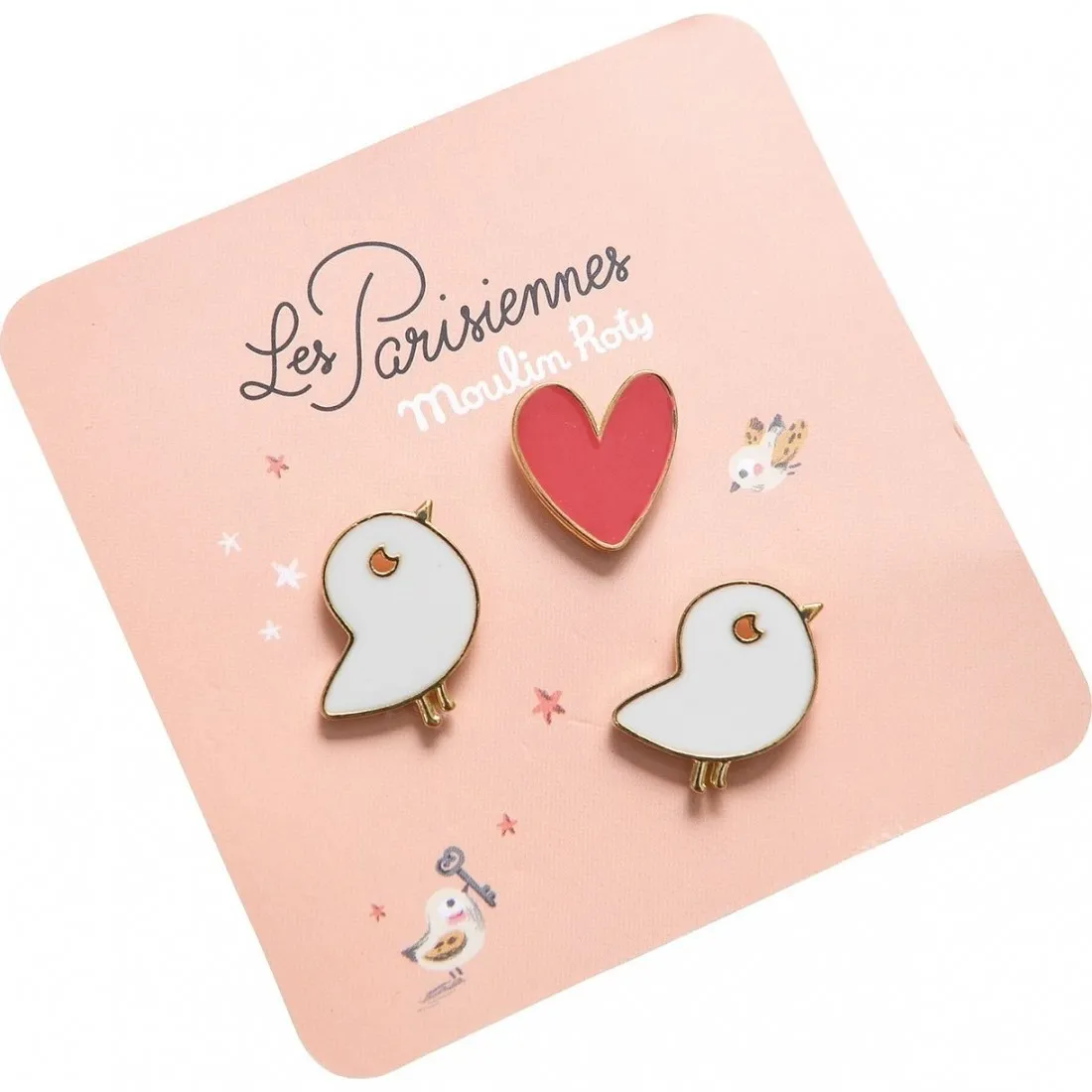 3 Pin's Oiseaux "Les Parisiennes" - Moulin Roty
