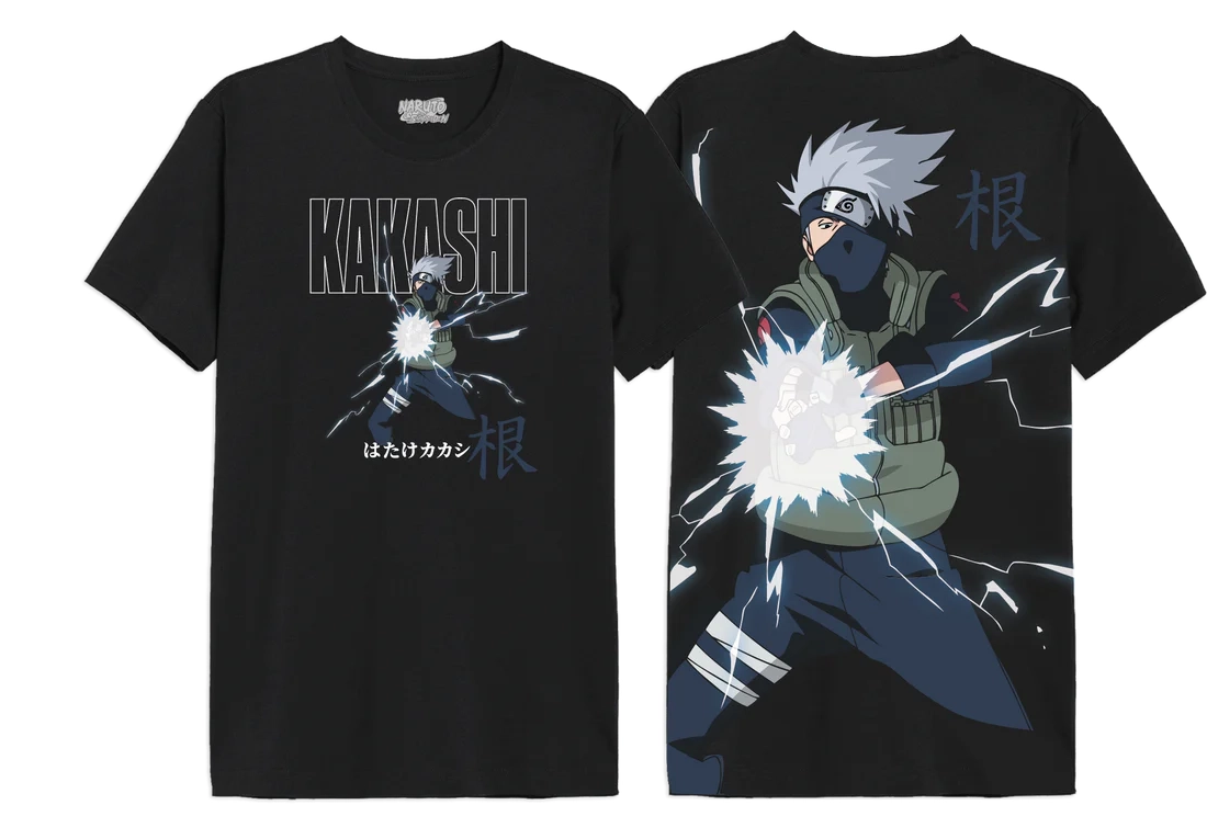 Naruto shippuden - kakashi - t-shirt oversize homme (xl)