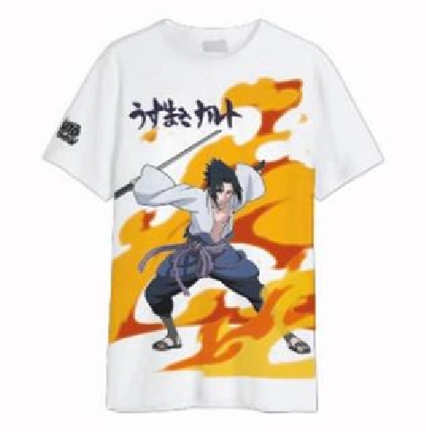 Naruto shippuden - sasuke uchiwa - t-shirt oversize homme (l)
