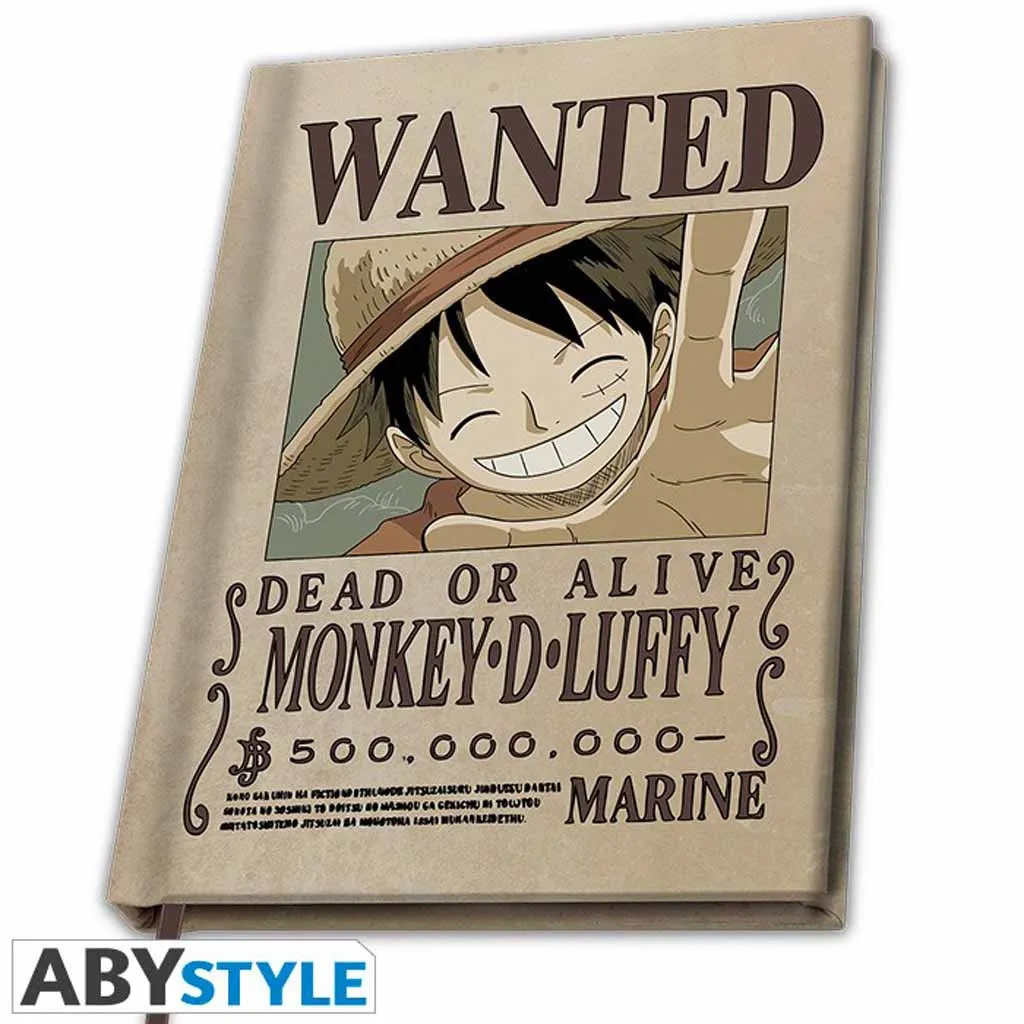 One Piece - Cahier A5 Wanted Luffy
