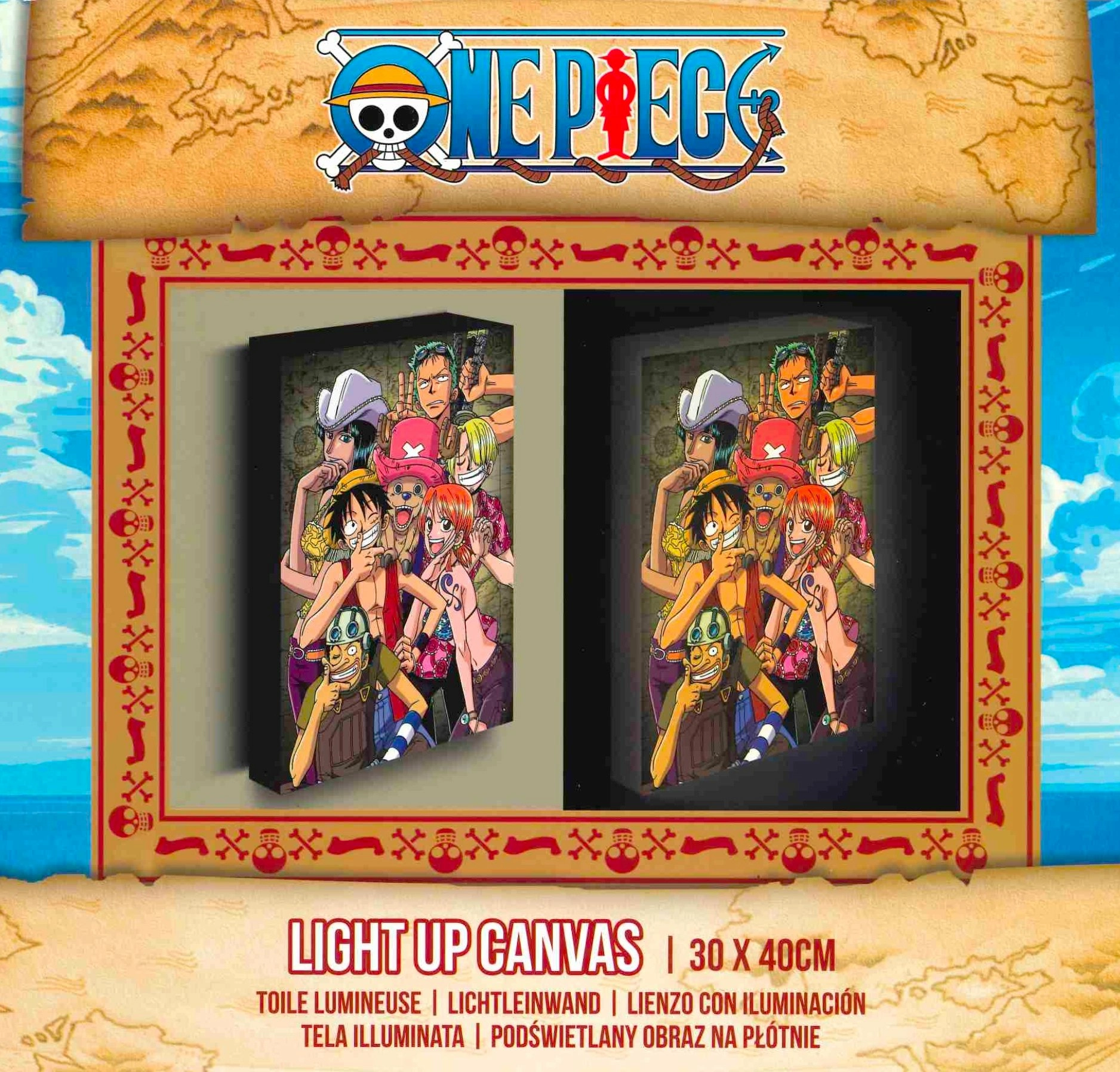 One piece - chopper with friends - canvas lumineux 40x30 cm
