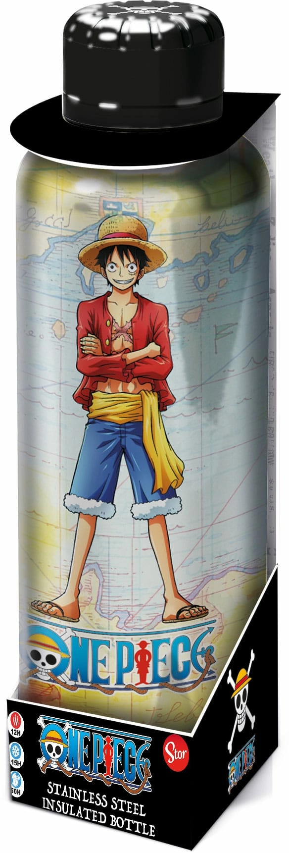 One piece - map - bouteille en acier inoxydable - format 515ml
