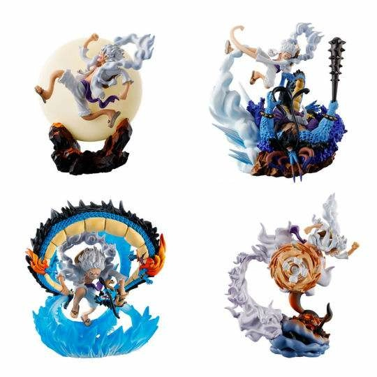 One piece petitrama statuette pvc logbox re birth gear fifth special set 9 cm