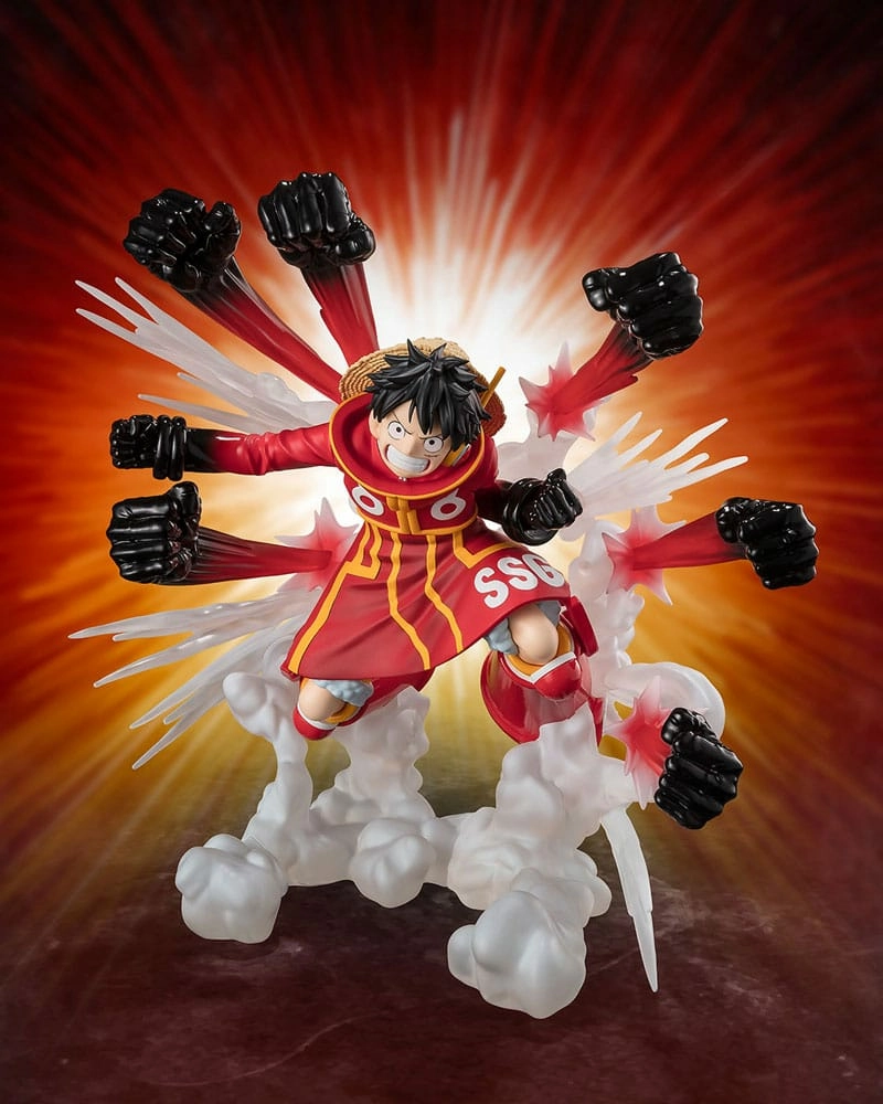 One piece statuette pvc figuarts zero extra battle monkey d. luffy -gum gum hawk gatling- 19 cm