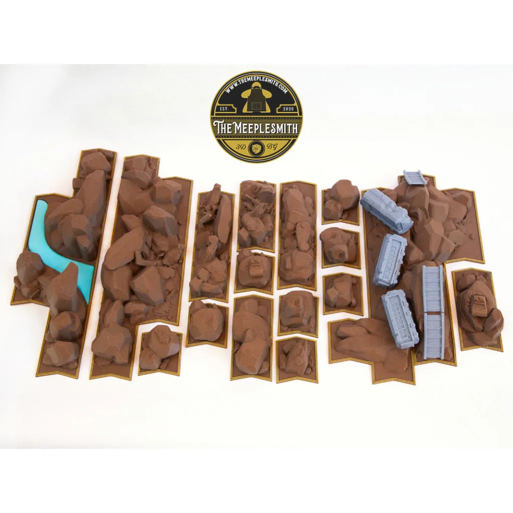 Pack d’obstacles + voie ferrée accidentée – Compatible avec Thunder Road: Vendetta