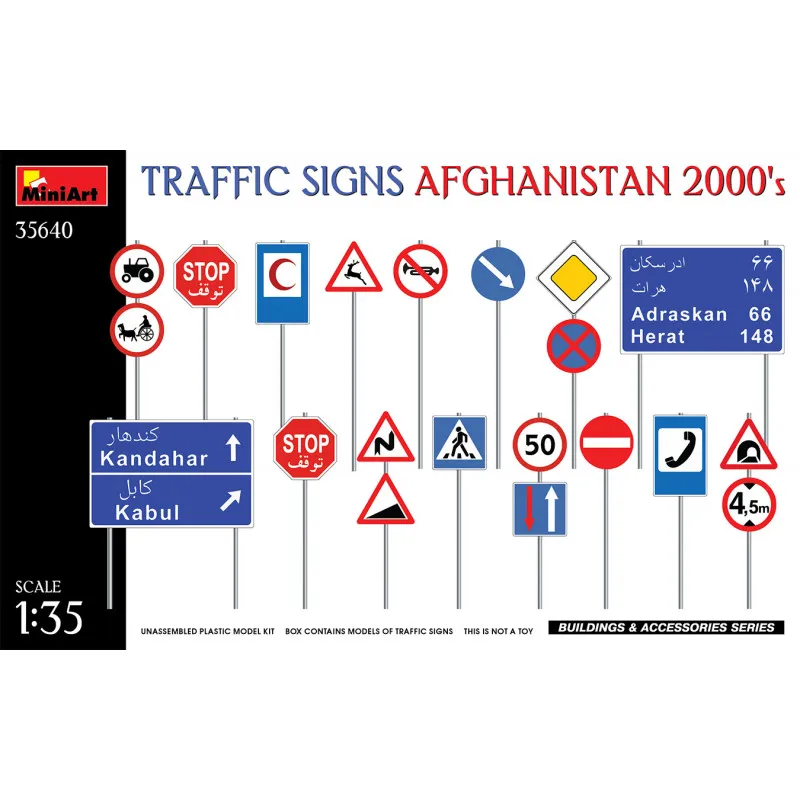 Panneaux routiers afghans. MINIART 35640