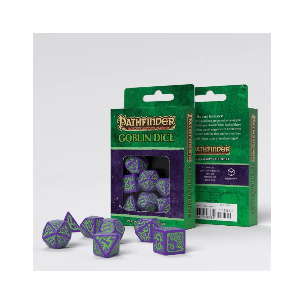 Set de Dés Pathfinder - Goblin Purple & green